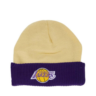 M&N NBA Los Angeles Lakers Side Patch Knit Hat ''Cream''