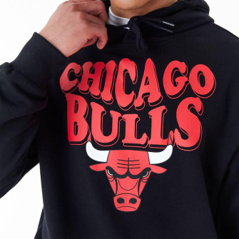 New Era NBA Chicago Bulls Script Oversized Hoodie ''Black''