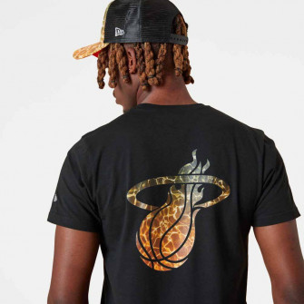 New Era NBA Team Colour Water Print Miami Heat T-Shirt ''Black'' 